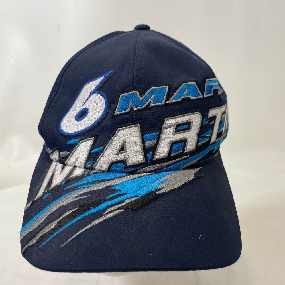 Mark‎ Martin 6 Roush Racing NASCAR Snapback Hat Navy Blue Vintage Adjustable Cap